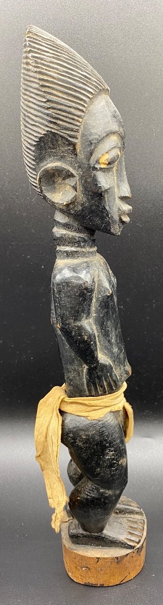 Patinated Carved Wood Statue Abron 1960/70-photo-4