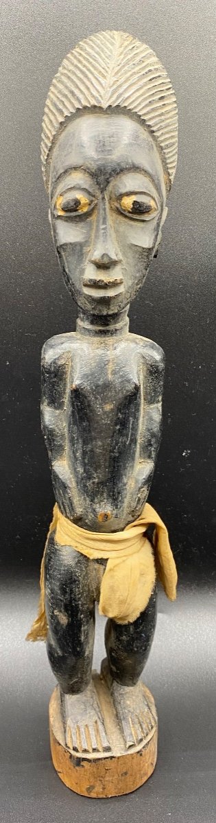 Patinated Carved Wood Statue Abron 1960/70