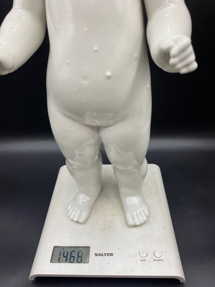 Bébé En Porcelaine émaillée Peinte Vers 1920-photo-8