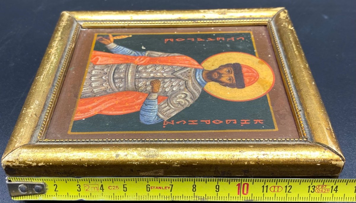 Small Greek Icon Painted On Wood Eighteenth-photo-3
