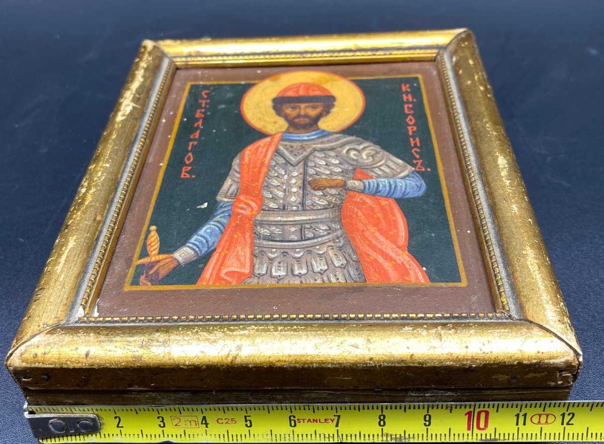 Small Greek Icon Painted On Wood Eighteenth-photo-4