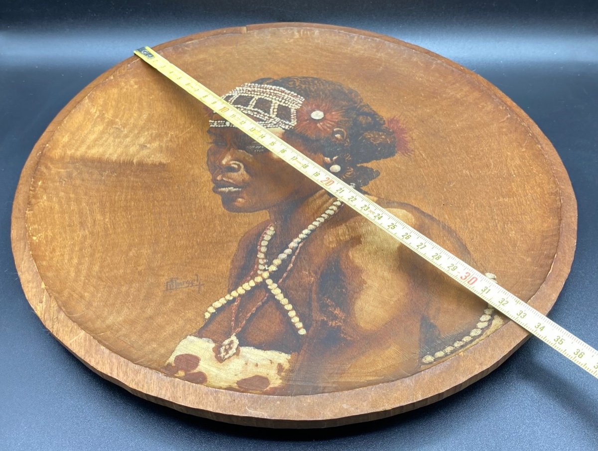 Portrait Of Madagascar Woman On Wood Around 1900 By Roger Roussel-photo-4