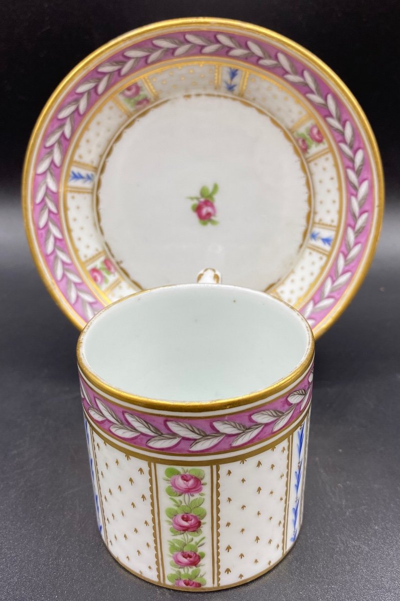 Cup And Saucer In Hard Paste Eighteenth From Custine