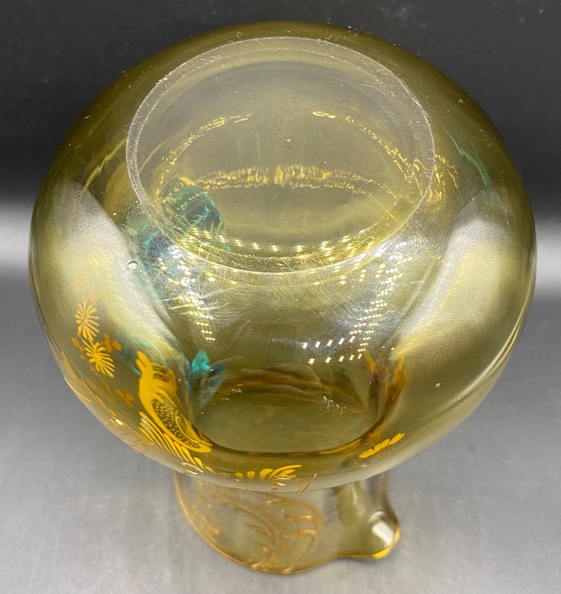 Cruche En Cristal De Saint Louis Bi Couleurs émaillée à L’or Vers 1900-photo-4