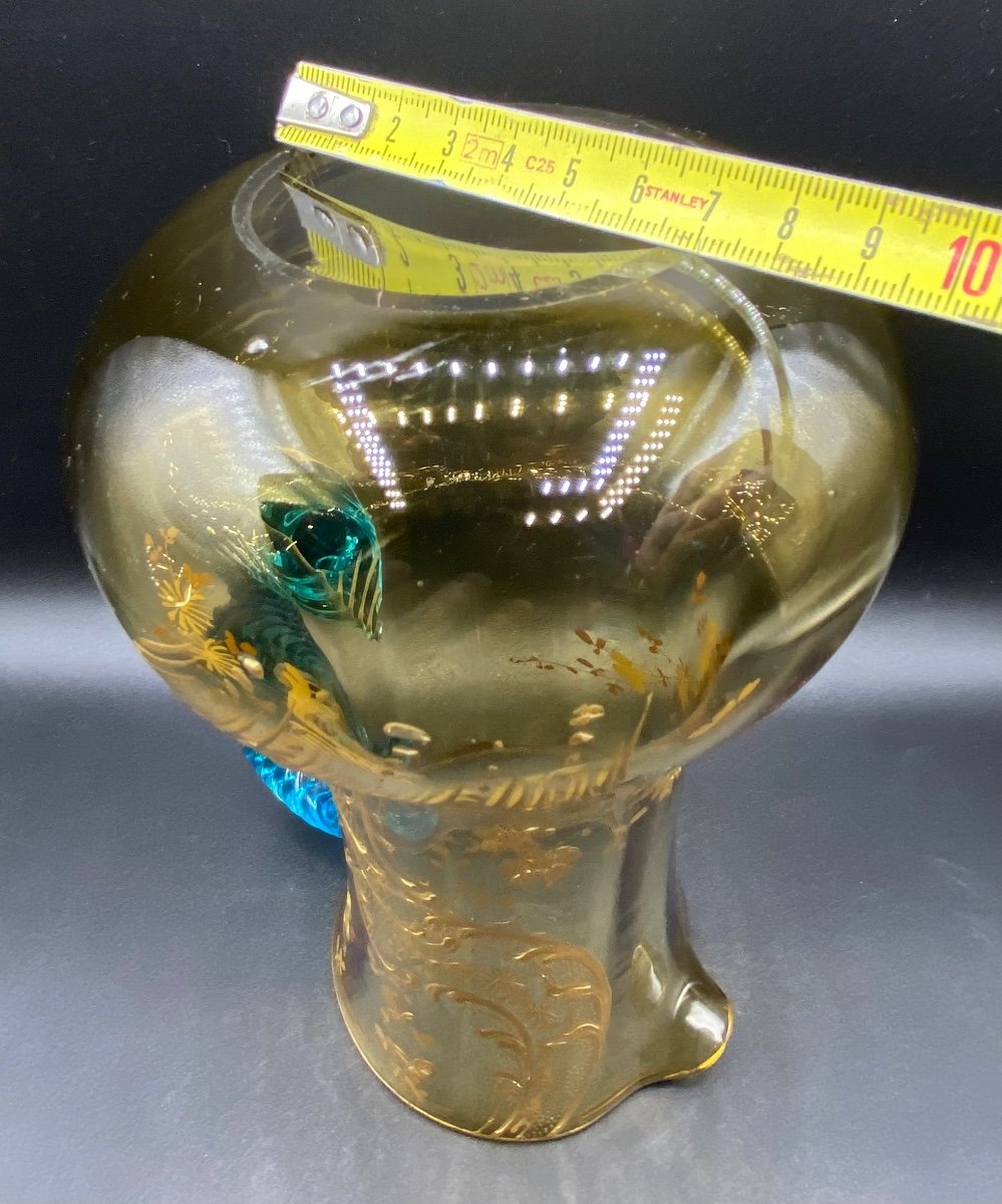 Cruche En Cristal De Saint Louis Bi Couleurs émaillée à L’or Vers 1900-photo-5