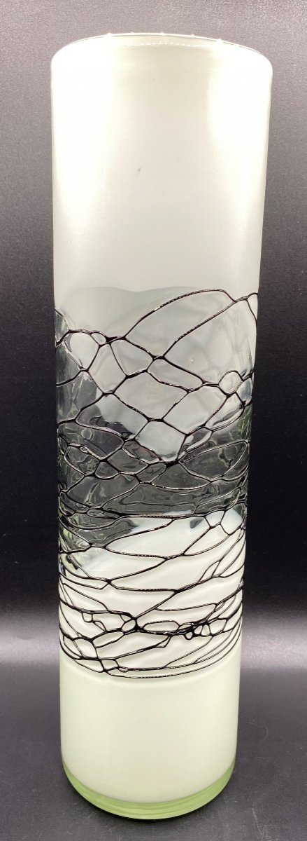 Murano Vase From The 1940s/50s In Glass 3 Layers And One In Application