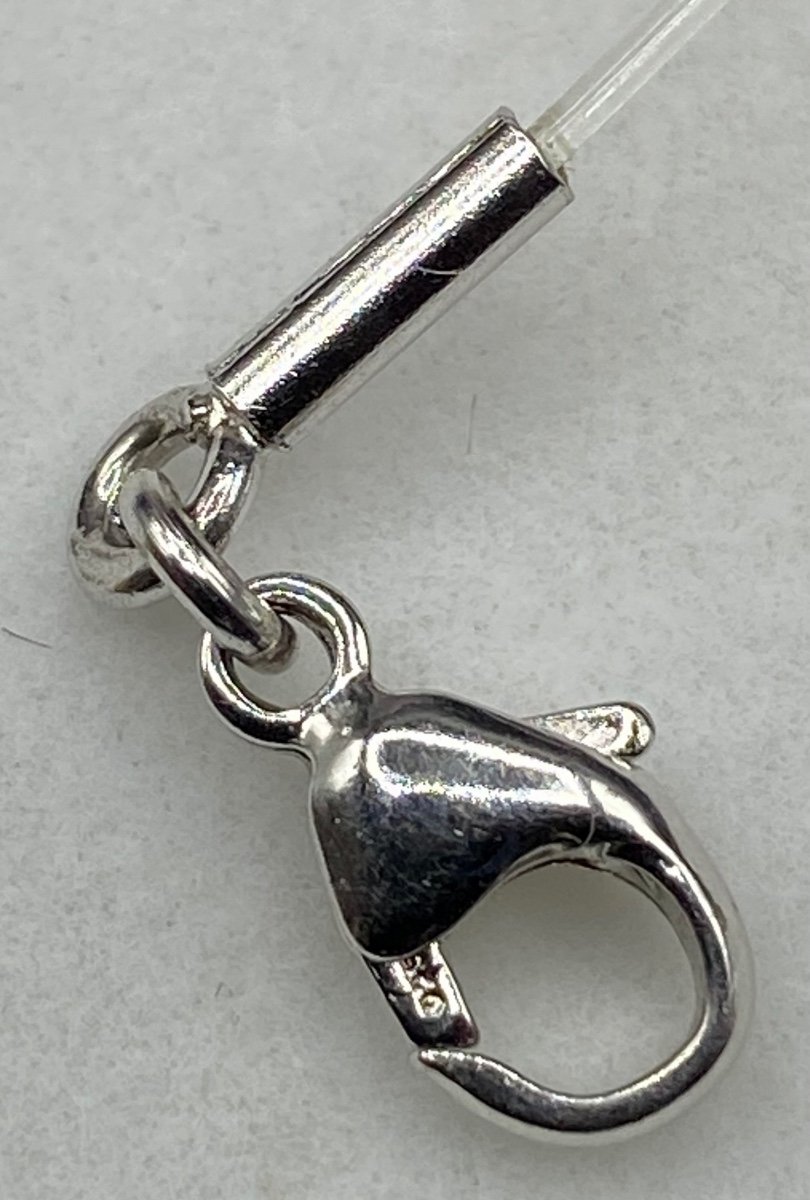 Pendentif Argent Massif Verre Soufflé Moulé Et Résine Lalique Vers 1980/90-photo-4