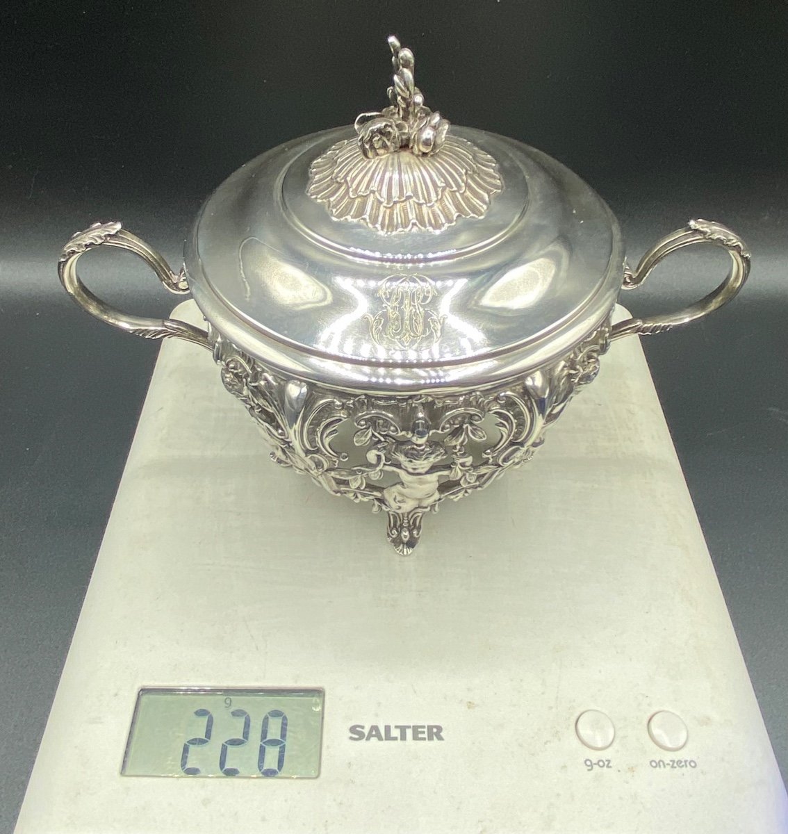 Covered Pot In Sterling Silver And 19th Century Sèvres Crystal By Flament Et Fils-photo-7