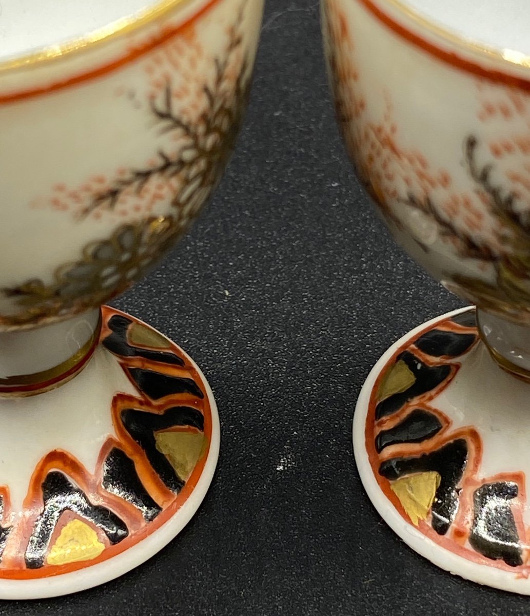 Pair Of Canton Porcelain Egg Cups Satsuma - Japon Circa 1900-photo-1
