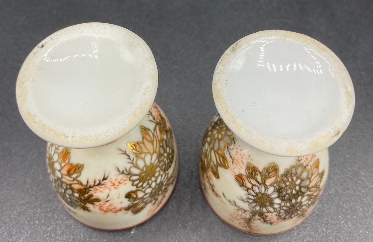 Pair Of Canton Porcelain Egg Cups Satsuma - Japon Circa 1900-photo-4