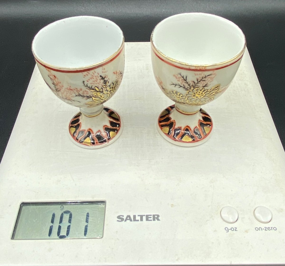 Pair Of Canton Porcelain Egg Cups Satsuma - Japon Circa 1900-photo-8