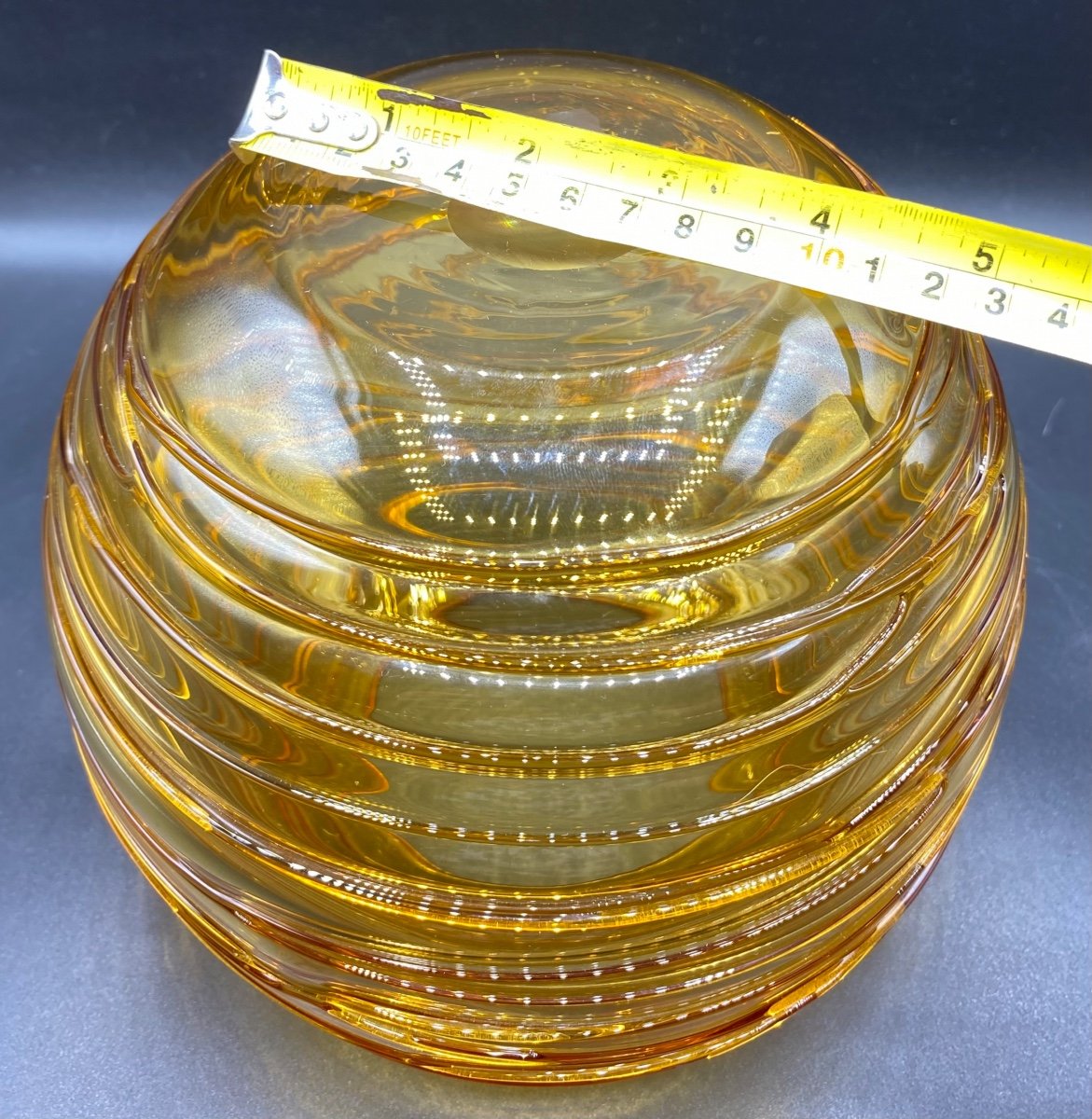 Blown Glass Vase And Applications Circa 1930 Murano-photo-5