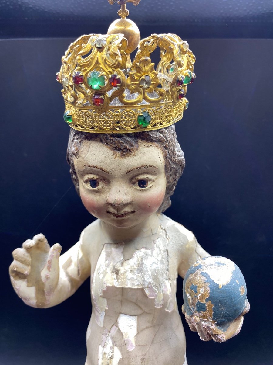L’enfant Jésus Bois Sculpté XVIIème Italie -photo-2