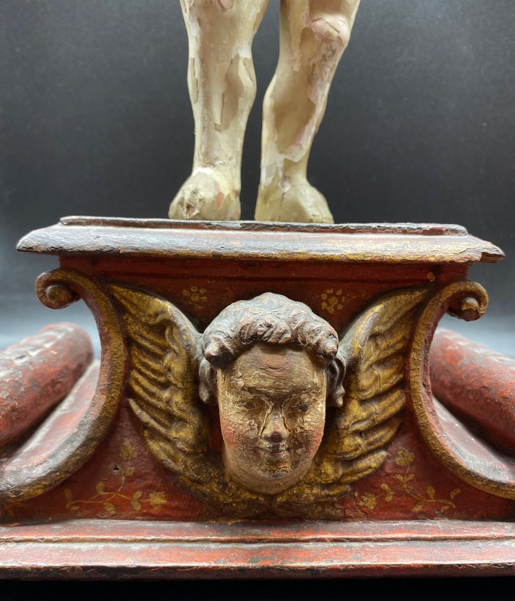 L’enfant Jésus Bois Sculpté XVIIème Italie -photo-3