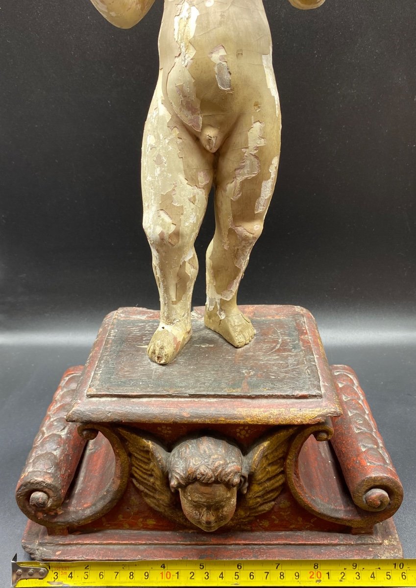 L’enfant Jésus Bois Sculpté XVIIème Italie -photo-6