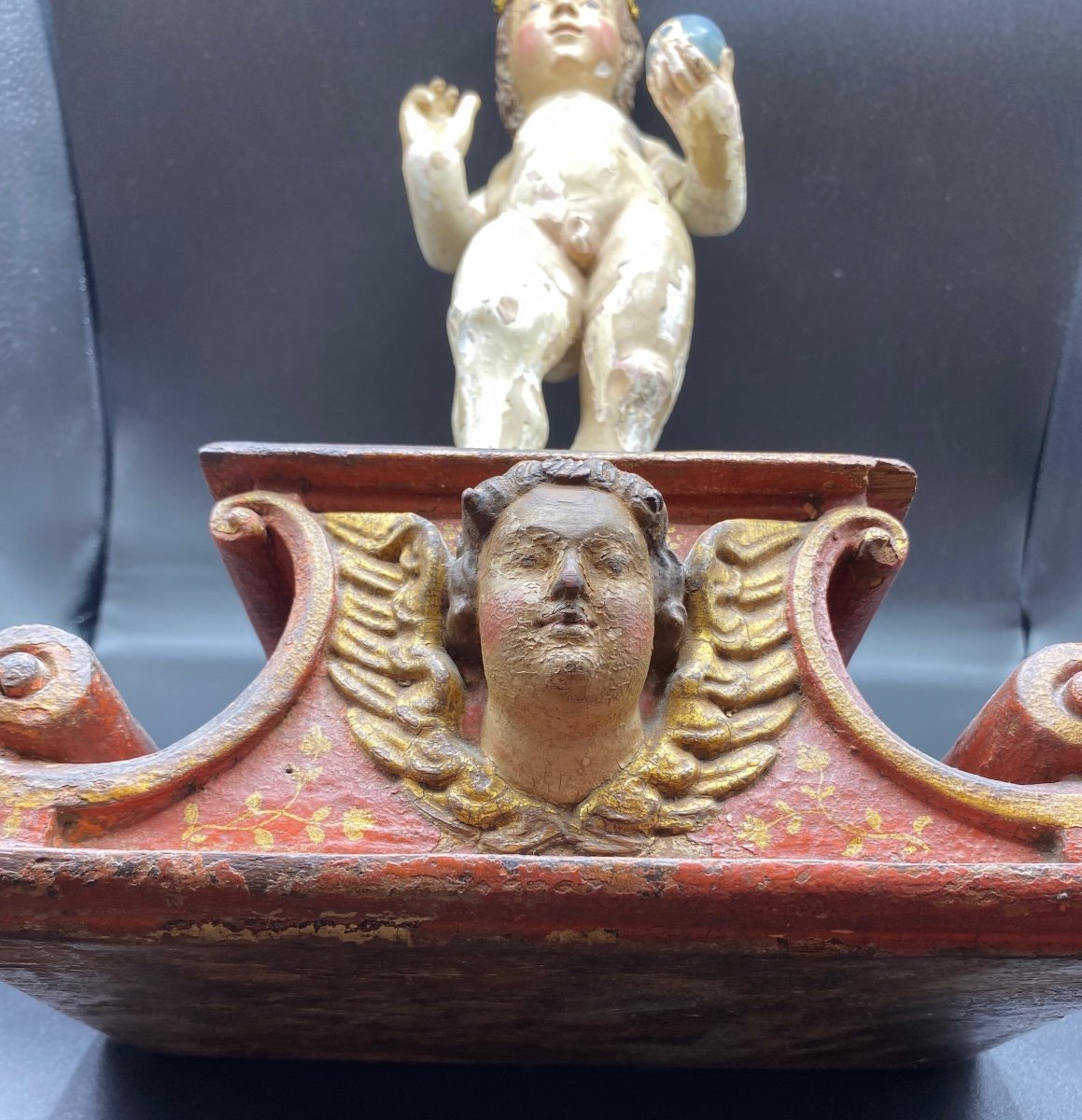 L’enfant Jésus Bois Sculpté XVIIème Italie -photo-8