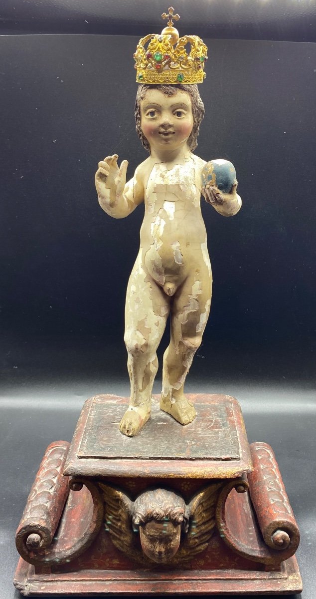 L’enfant Jésus Bois Sculpté XVIIème Italie 