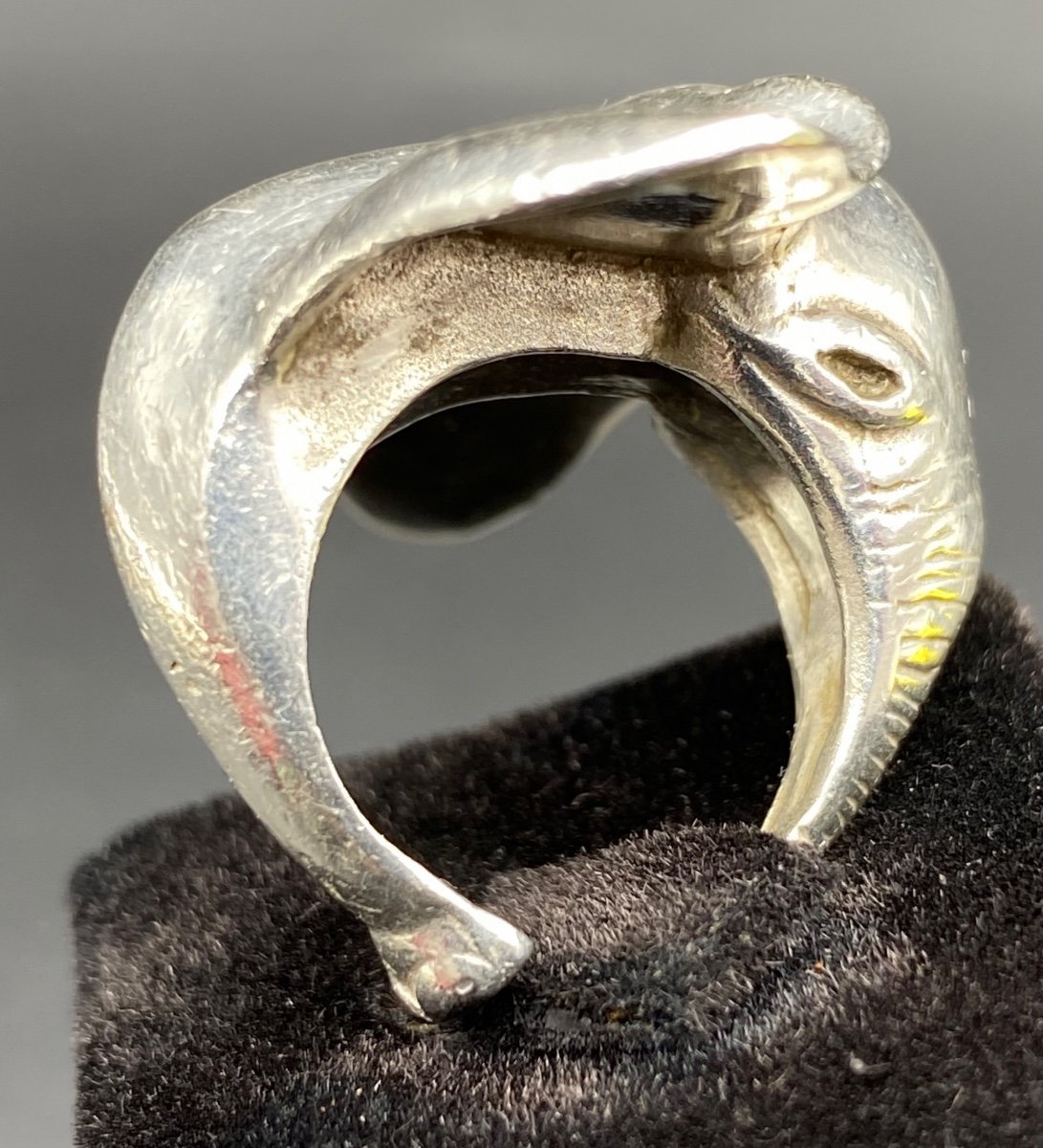 Elephant Ring In French Sterling Silver From The Years 1990/2000-photo-3