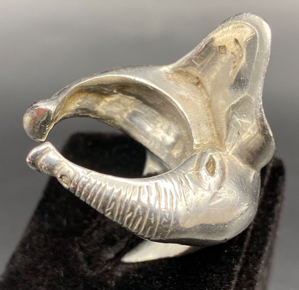 Elephant Ring In French Sterling Silver From The Years 1990/2000-photo-1
