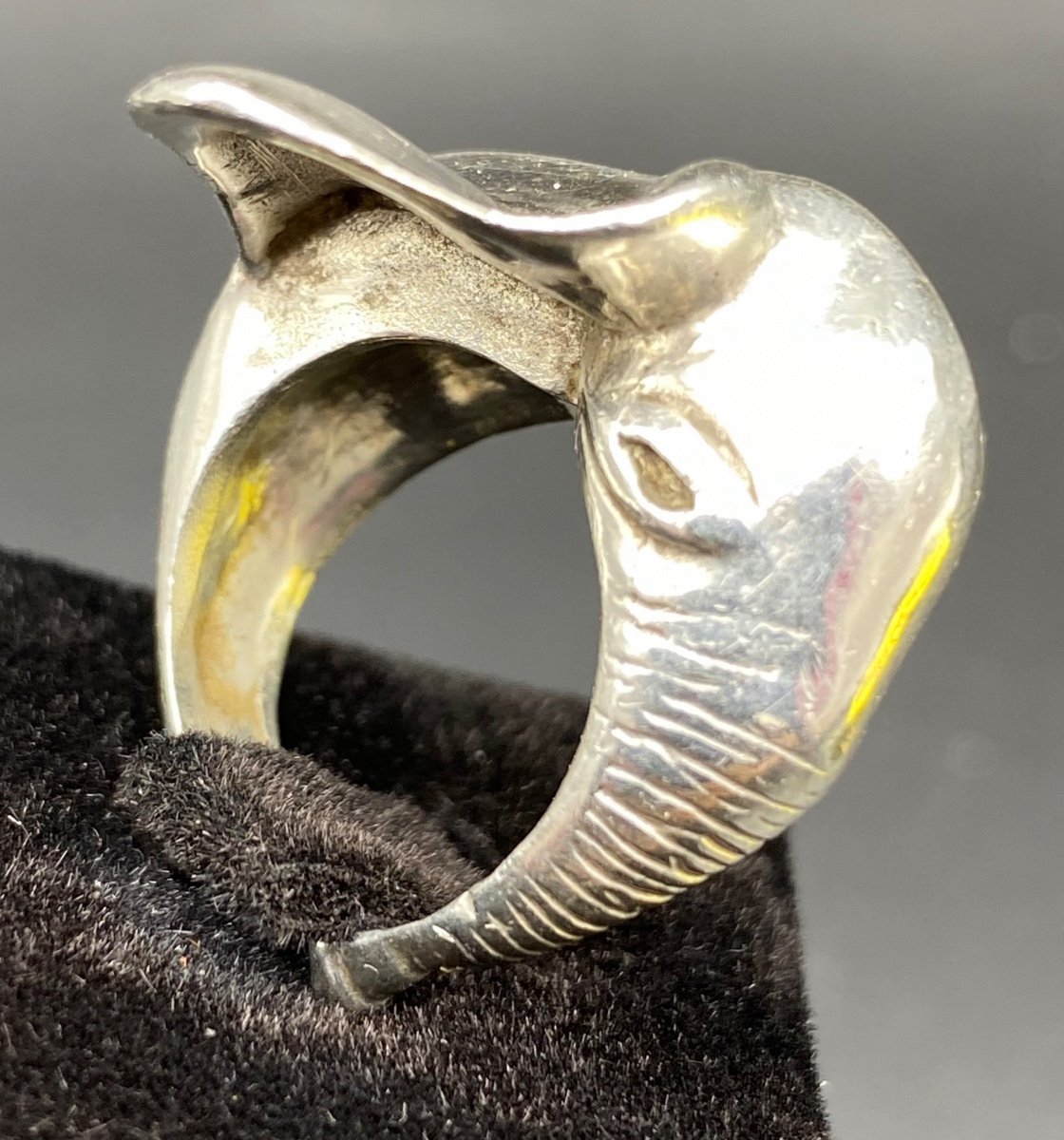 Elephant Ring In French Sterling Silver From The Years 1990/2000
