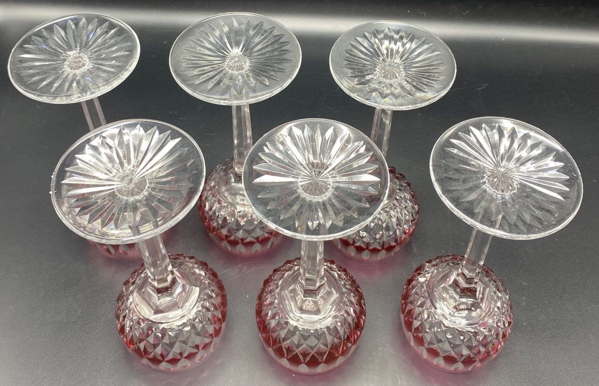 A Series Of 6 Rhine Wine Glasses, Roemers, Saint Louis 1940-photo-4