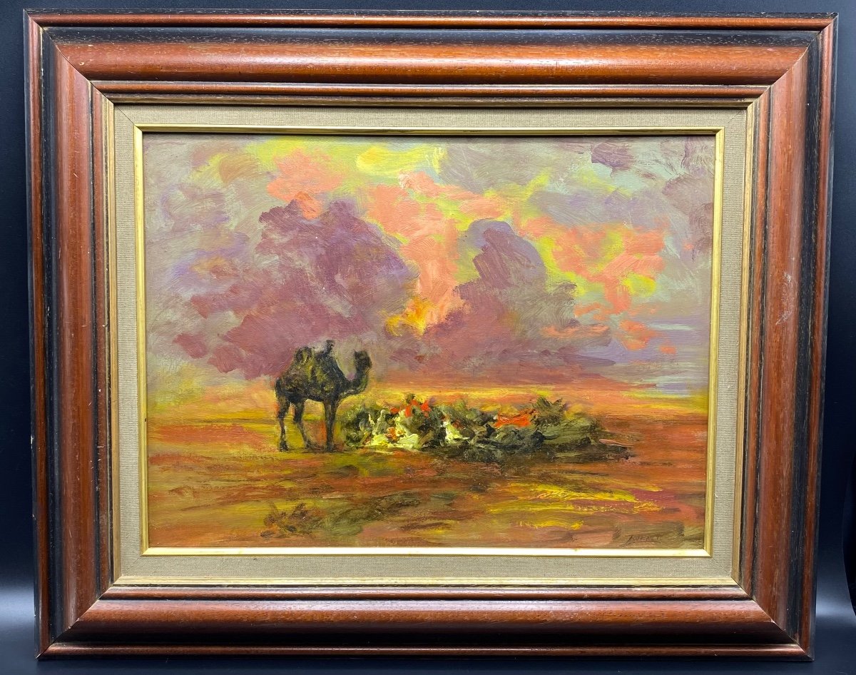 Oil On Cardboard By Barnete Around 1960/70