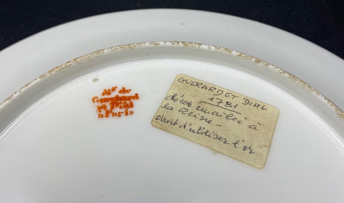 Soft Paste Porcelain Plate XVIIIth Guérard And Dihl-photo-3