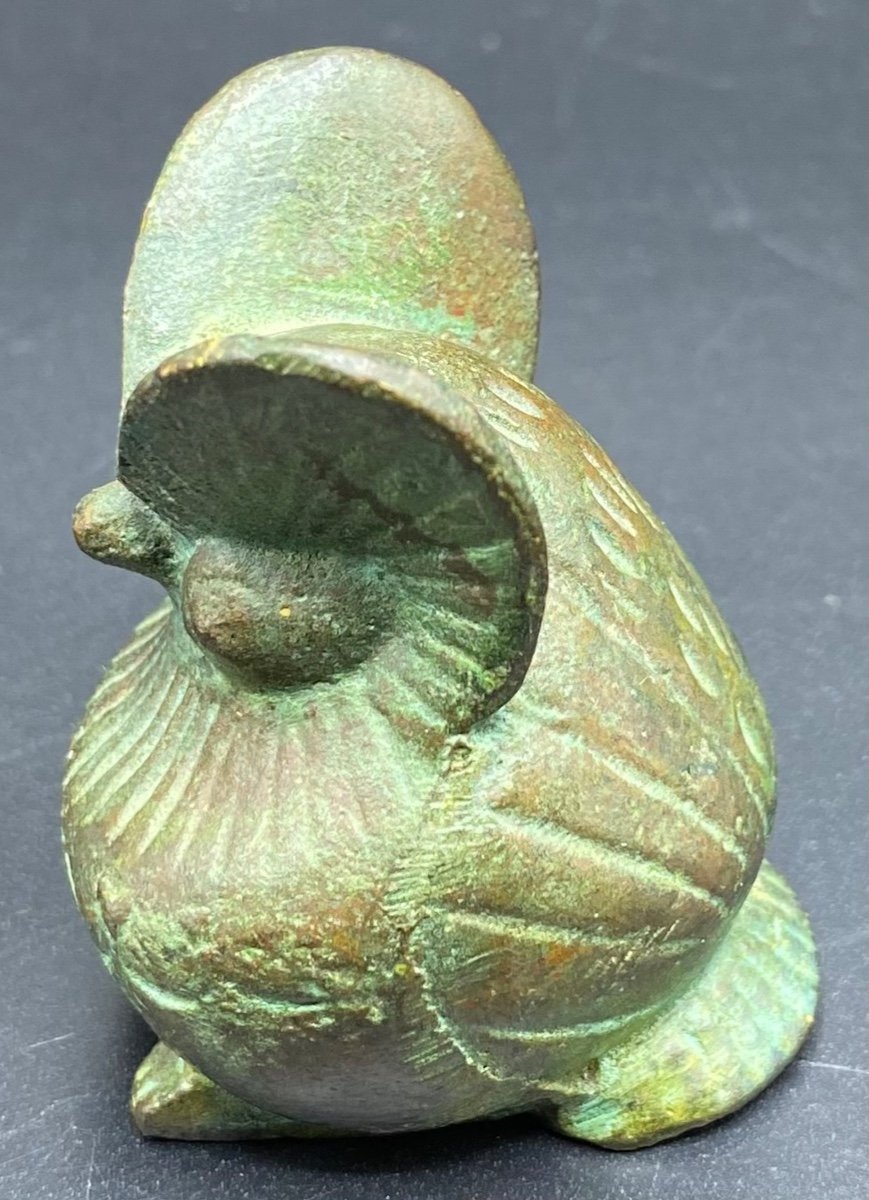 Small Bronze Owl Around 1900-photo-2