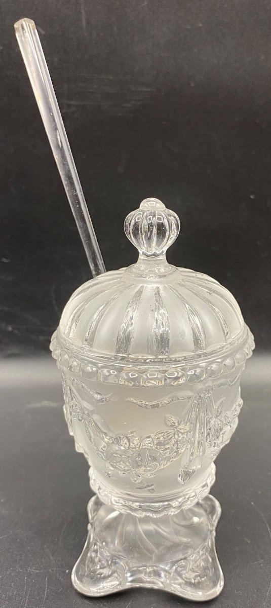 Crystal Mustard Pot From Val Saint Lambert Circa 1930-photo-3