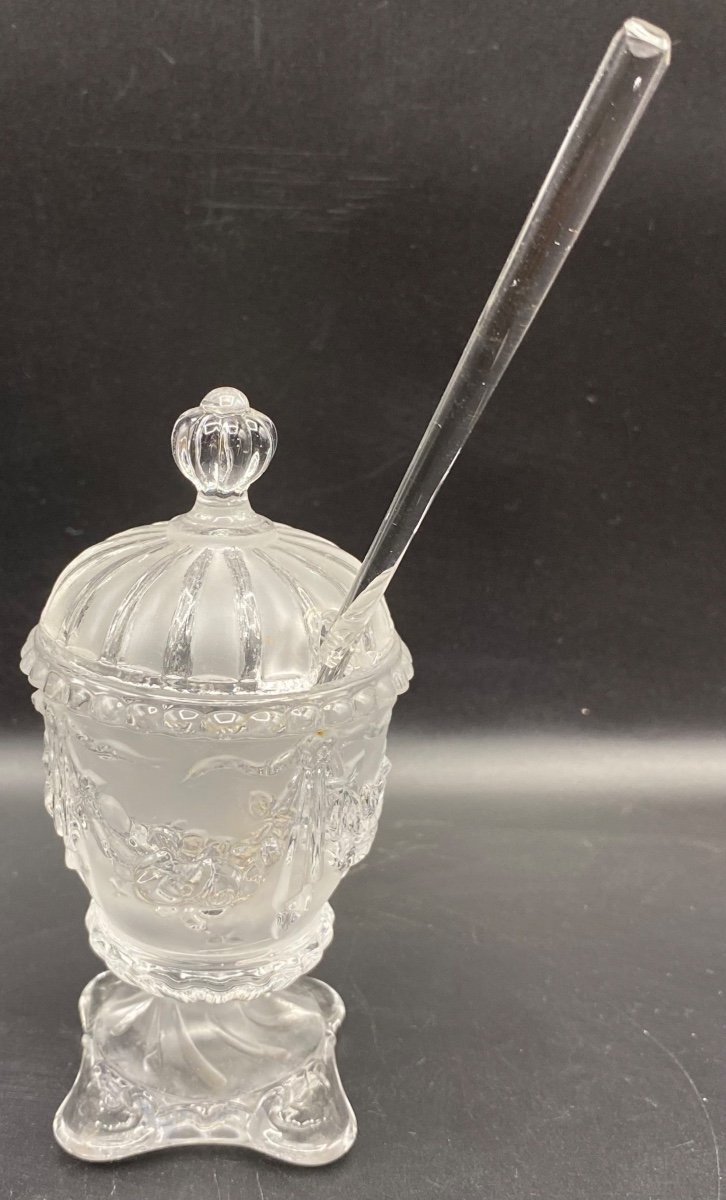 Crystal Mustard Pot From Val Saint Lambert Circa 1930