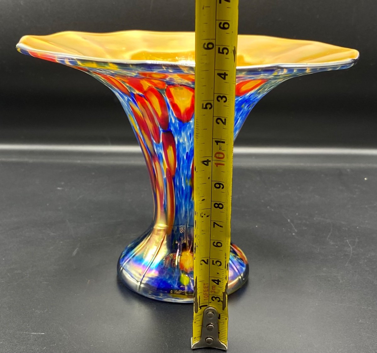 Tulip Vase In Multi-layer Glass Circa 1960/70-photo-6