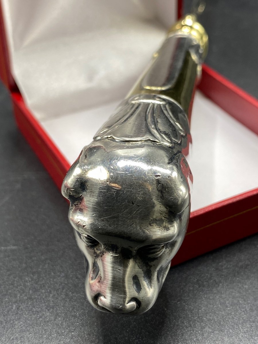 Paper Cut In Sterling Silver And Vermeil London 19th Century By William Chawner-photo-3