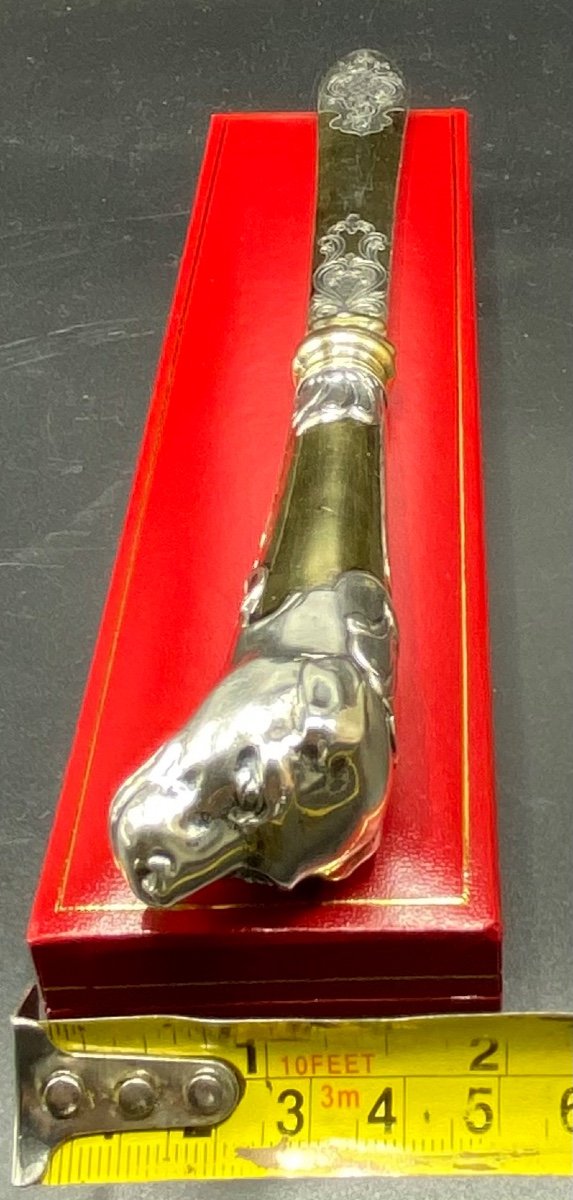 Paper Cut In Sterling Silver And Vermeil London 19th Century By William Chawner-photo-6