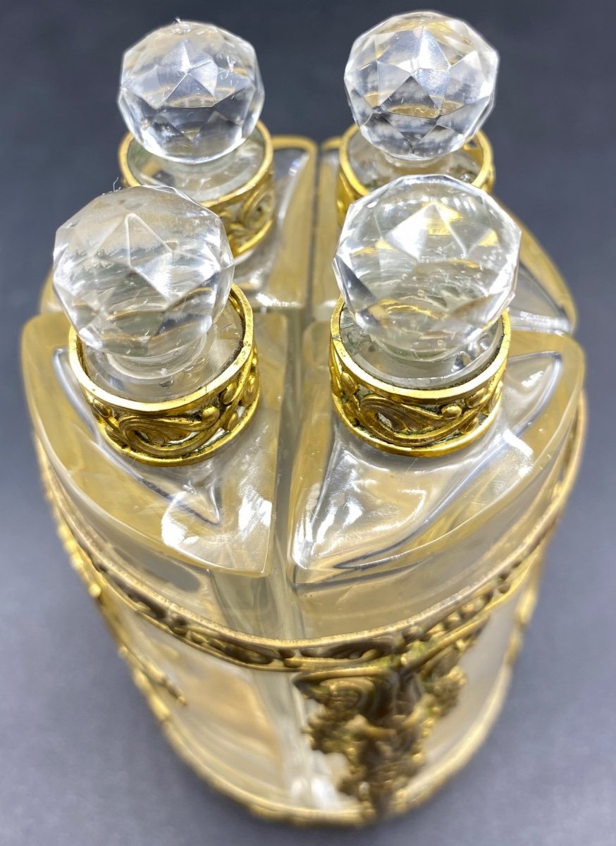 French Crystal And Golden Brass Perfume Bottles Circa 1900-photo-1