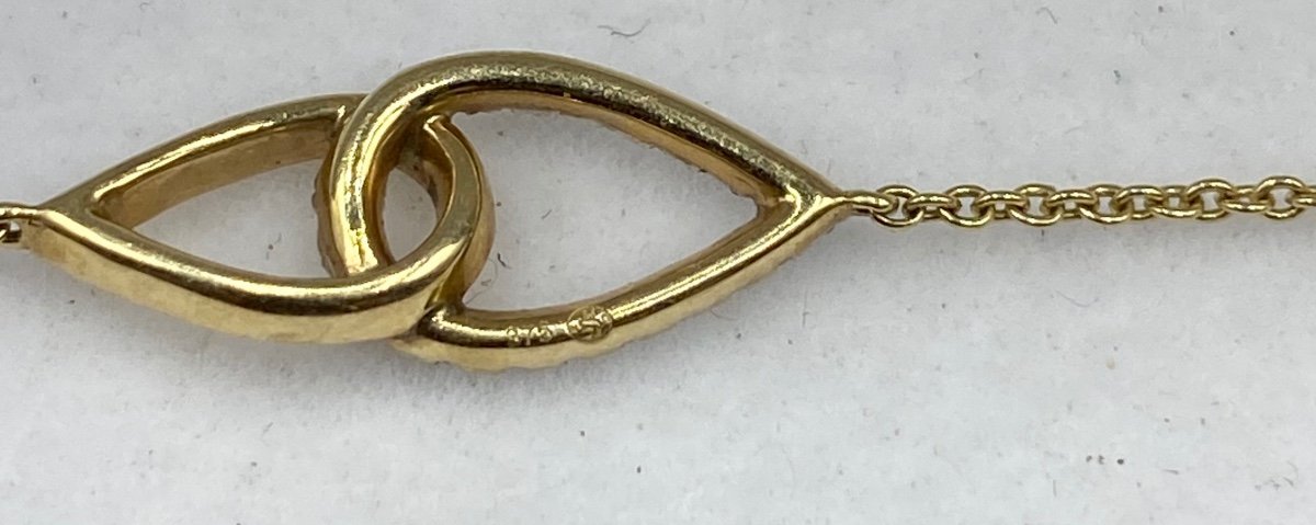 Bracelet Fin En Or Et Diamants, Européen Vers 1980-photo-3