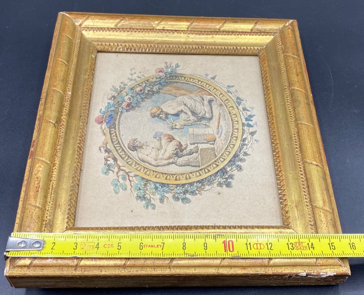 Small Watercolor Ink Drawing Late 18th Century-photo-3