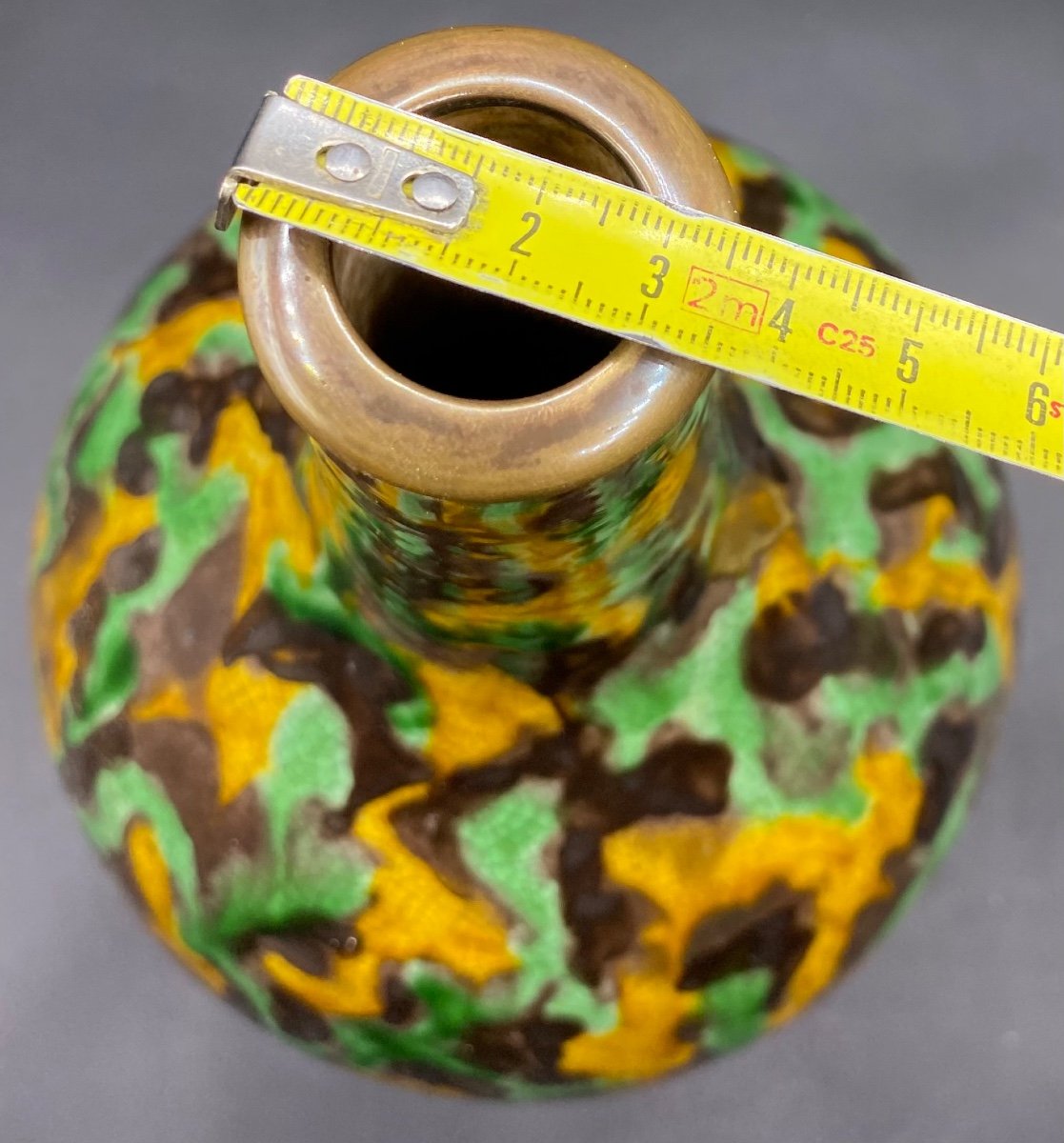 Vase En Terre Cuite émaillée Craquelée Et Rehausses D’émail à Couleurs Du Japon Fin XVIIIème -photo-6