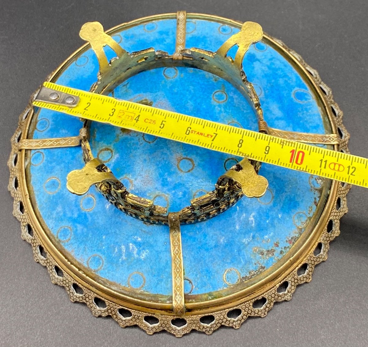 Petite Coupe En Laiton Cloisonné Et Monture Bronze Doré Fin XIXème Chine -photo-5