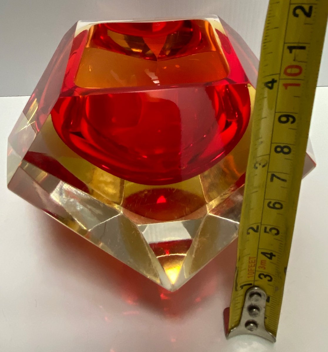 Empty Pocket In Blown Crystal With Multiple Layers By Flavio Poli - Murano Circa 1960-photo-4