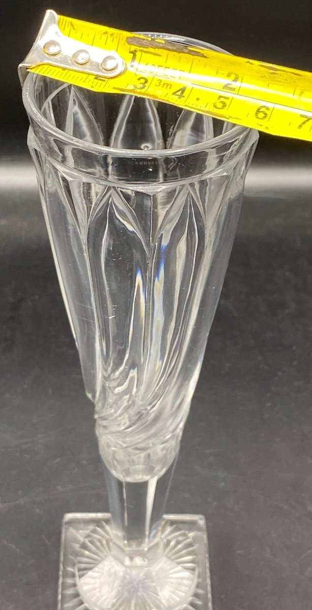 Champagne Flute In Crystal From Le Creusot Late 18th Century-photo-6