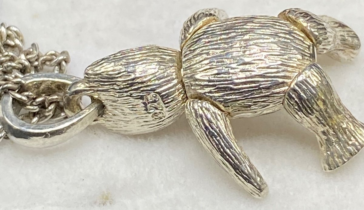 Pendentif Argent Massif Français Vers 1950-photo-2