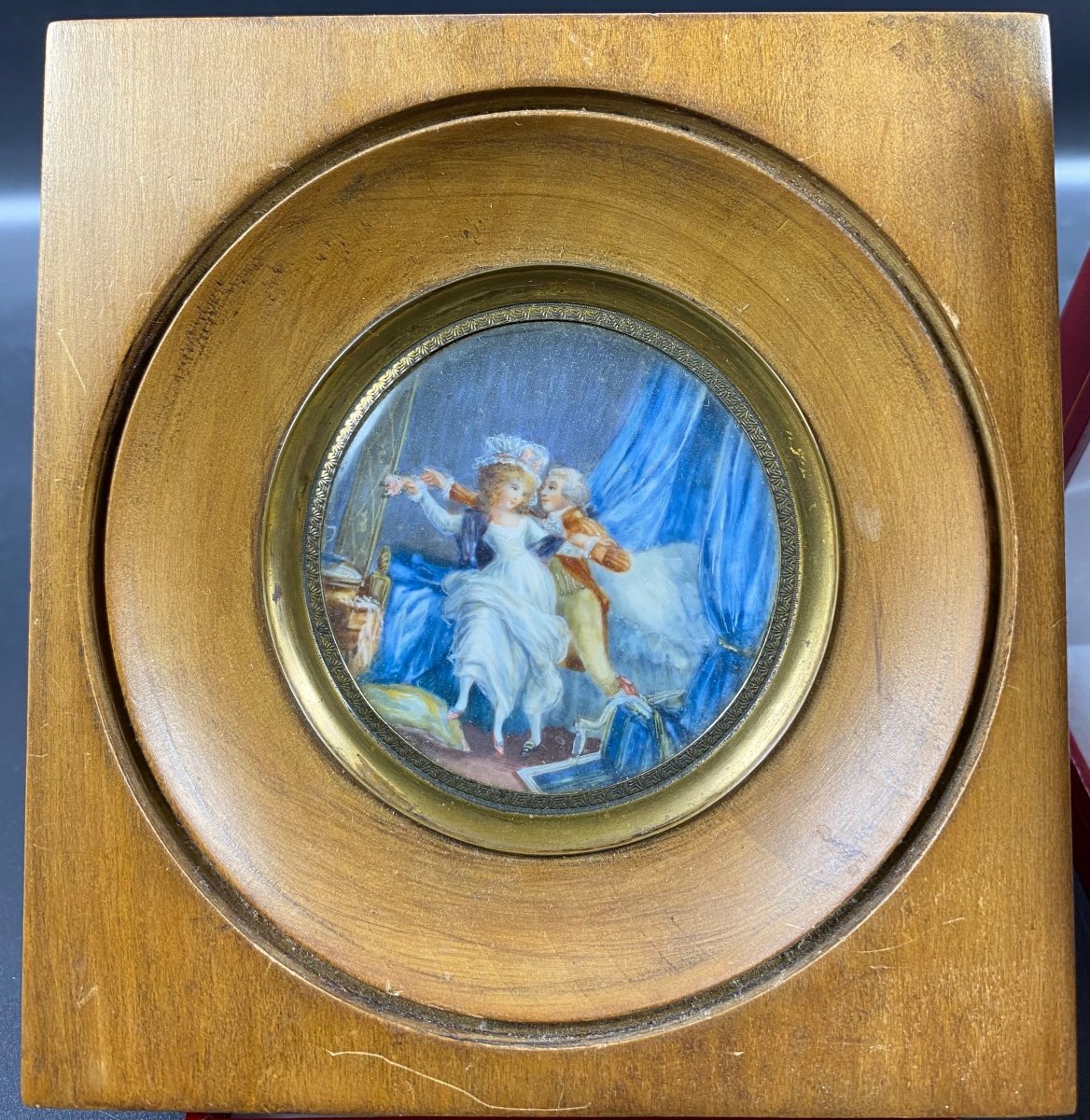Pair Of Miniatures On Ivory Around 1930/40 French-photo-2