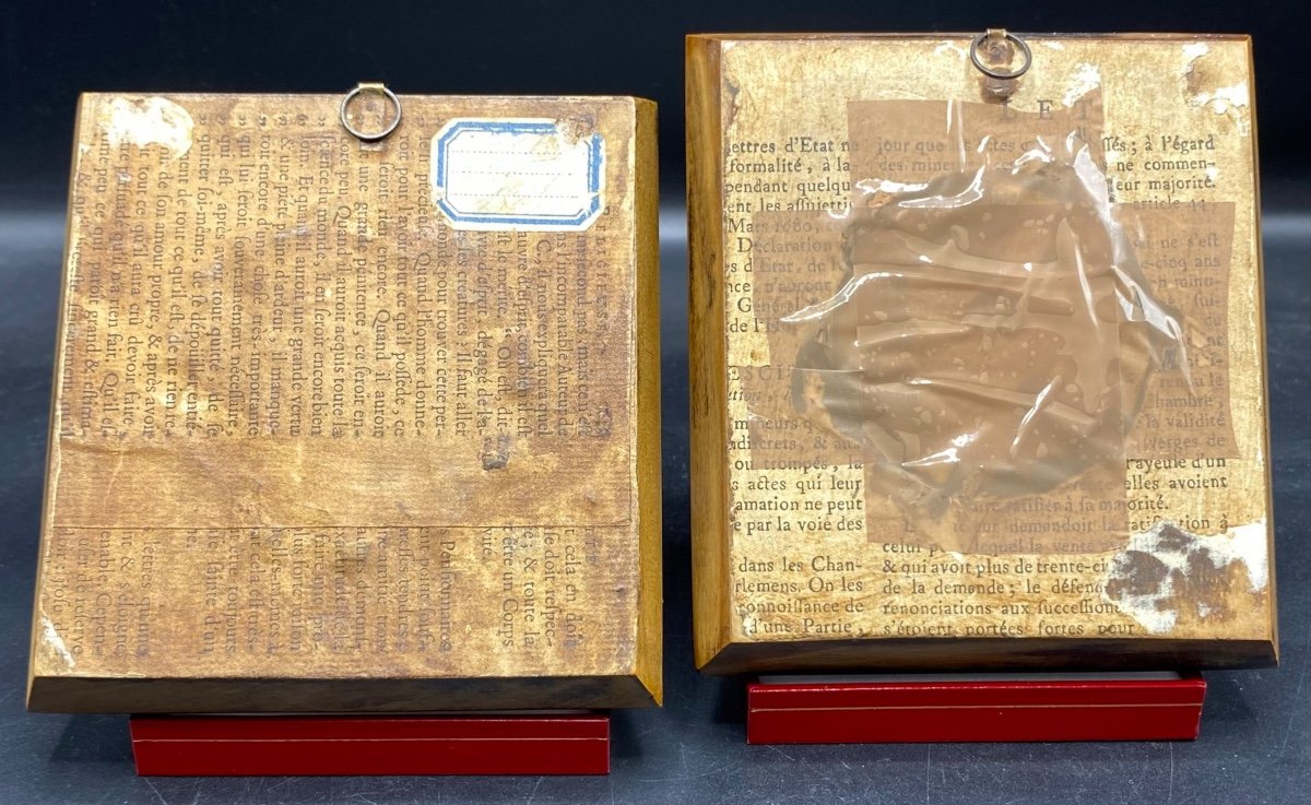 Pair Of Miniatures On Ivory Around 1930/40 French-photo-4