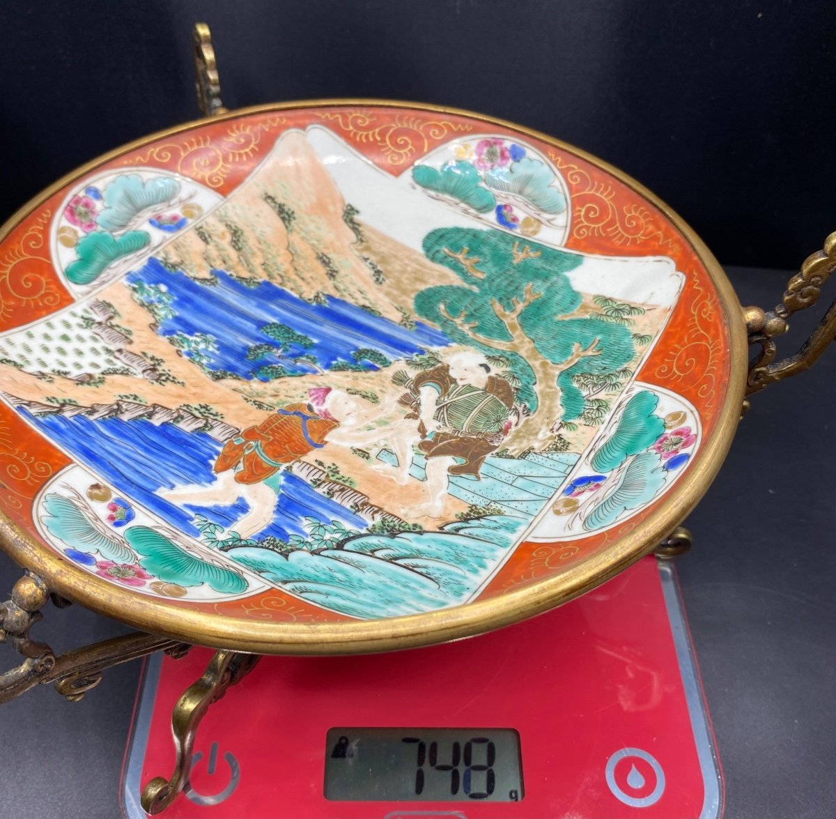 Painted Enameled Earthenware Cup “kutani” Japan Circa 1900-photo-8