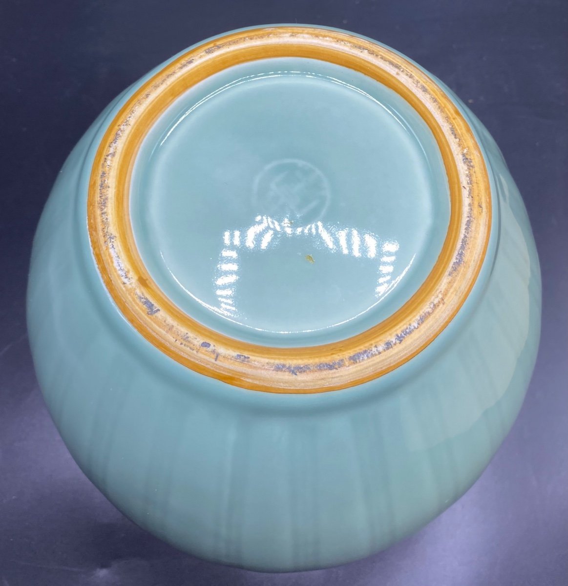Vase En Porcelaine Émaillée Céladon, Japon Vers 1920-photo-1