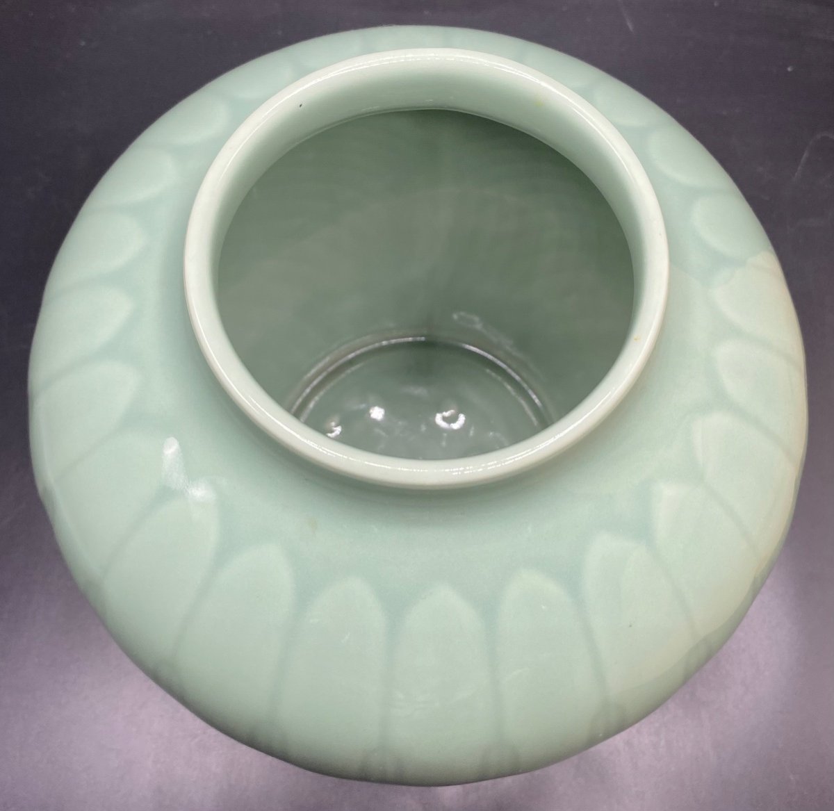 Celadon Glazed Porcelain Vase, Japan Circa 1920-photo-2