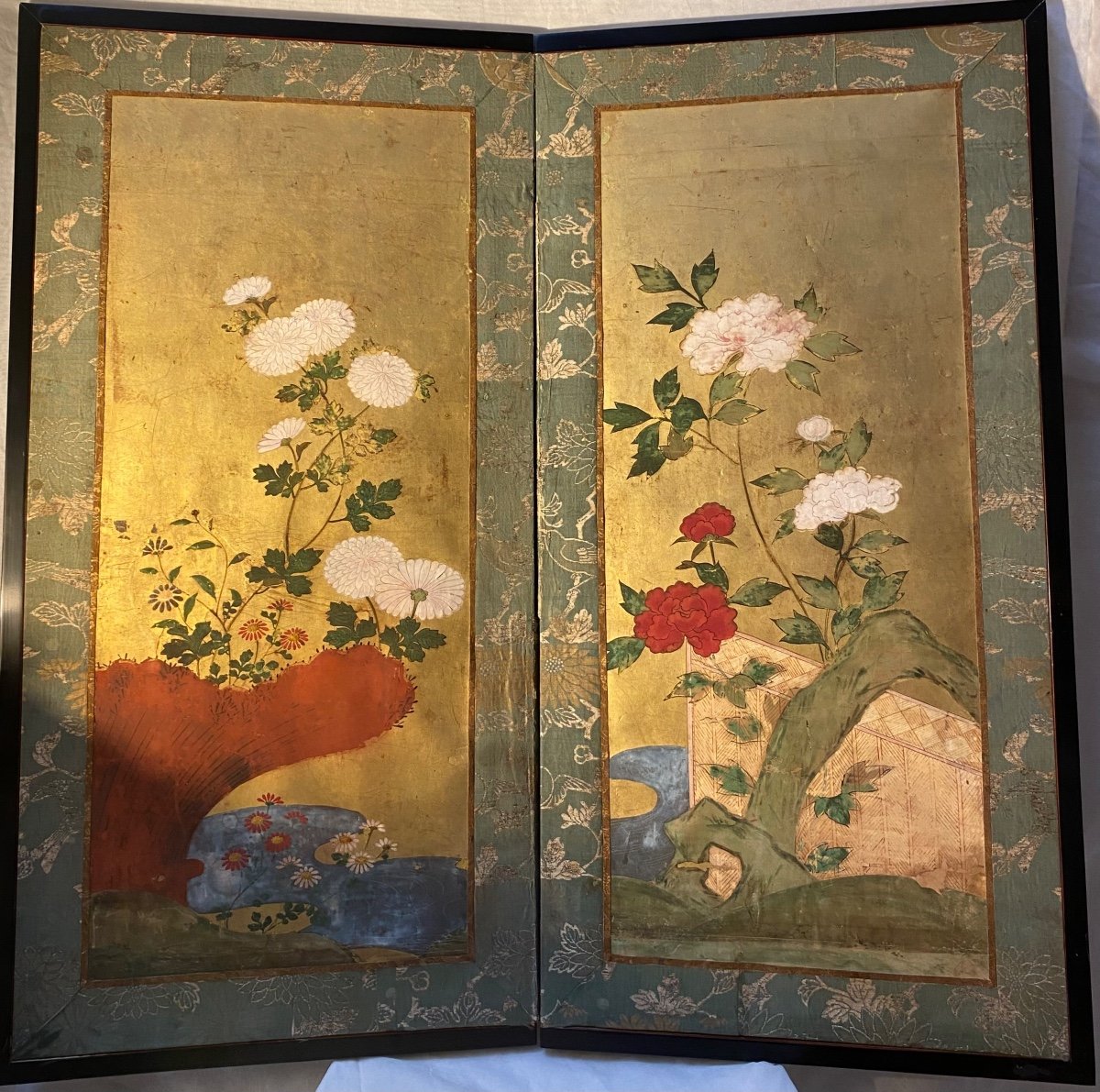 Small Japanese Painted Screen From The 18th Century 