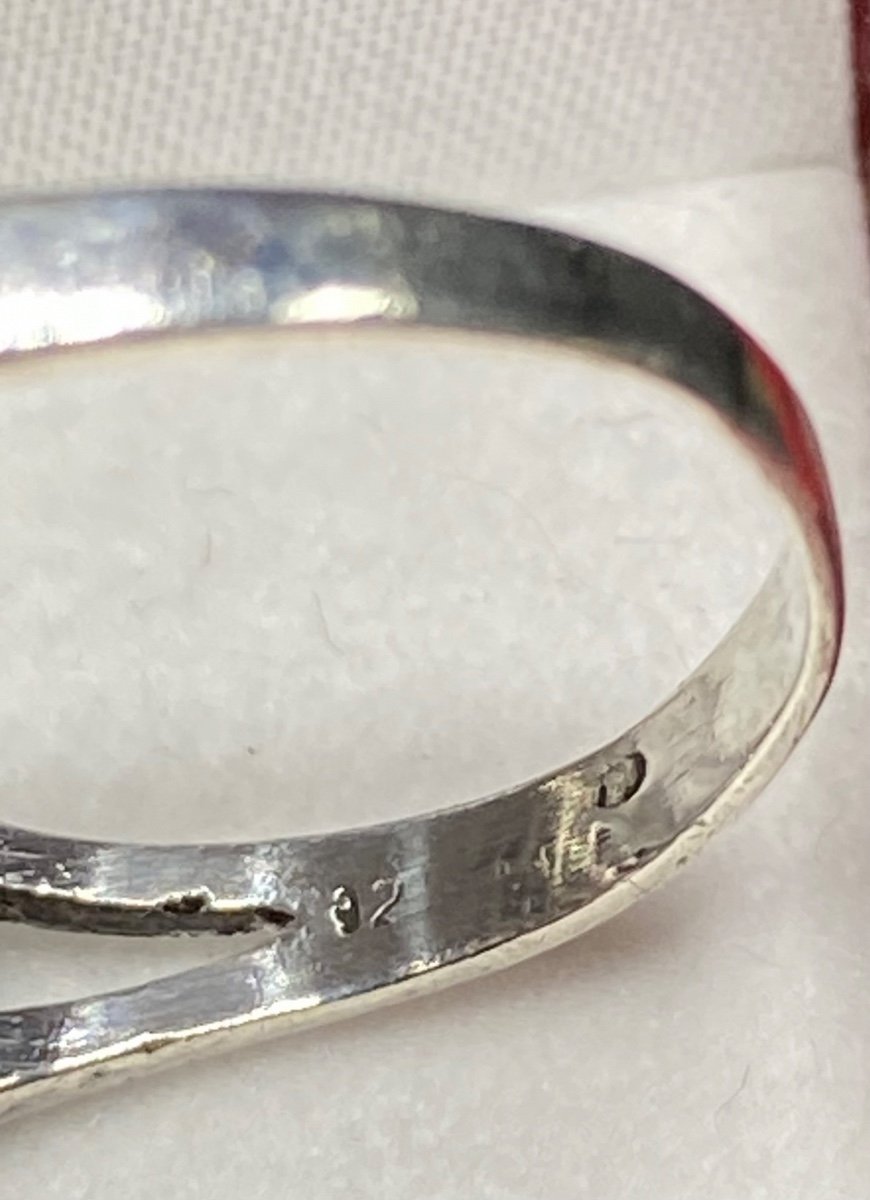 Sterling Silver Marcasite And Almandine Garnet Ring From The 1920s-photo-1