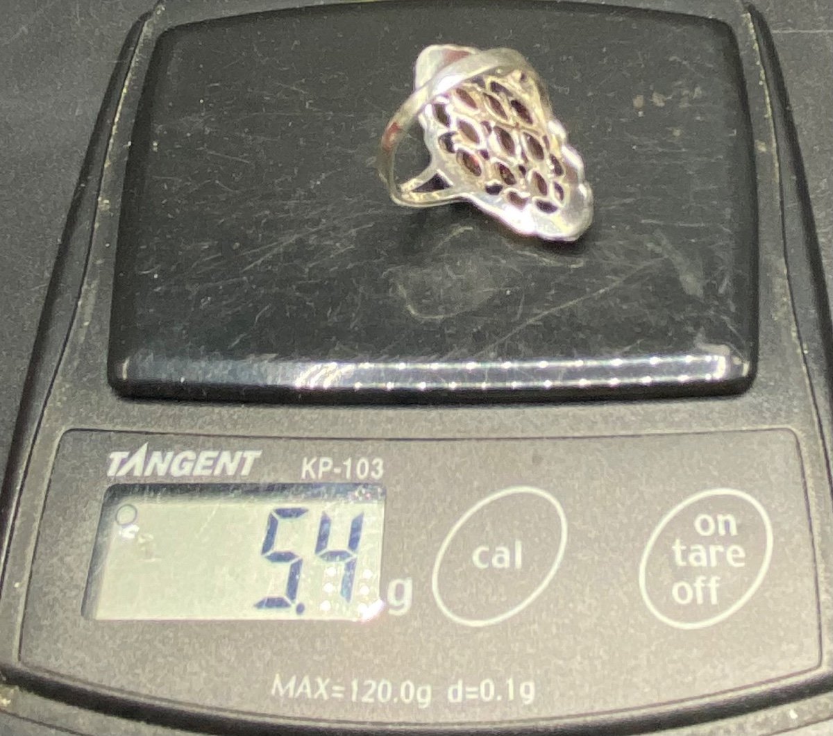 Sterling Silver Marcasite And Almandine Garnet Ring From The 1920s-photo-3