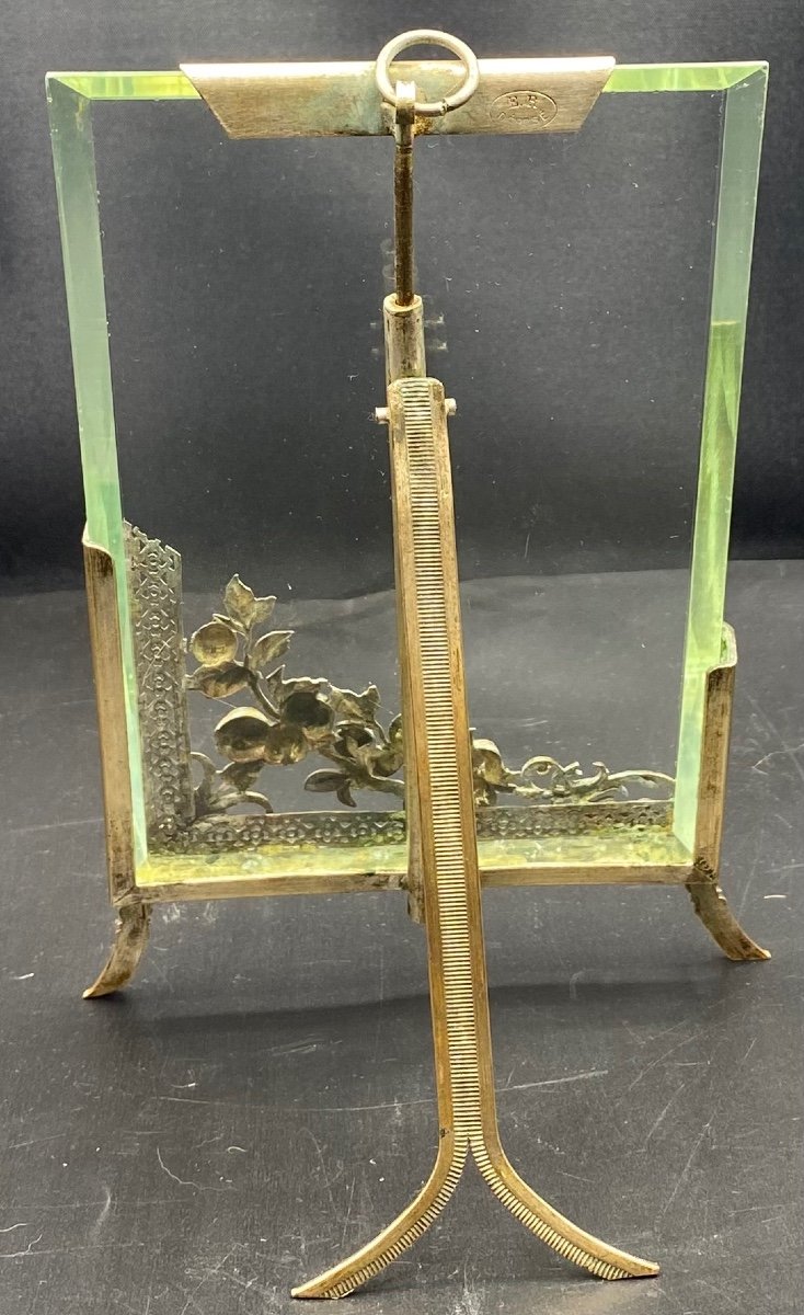 Frame In Brass And Bisote Glass Circa 1900, Er Deposited-photo-3